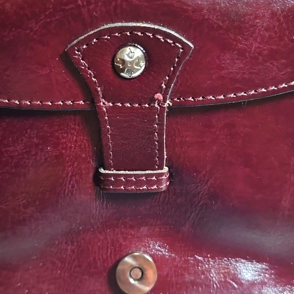 Patricia Nash ILINA Burgundy Cut Out Tooled Leather Crossbody Bag - Picture 14 of 15